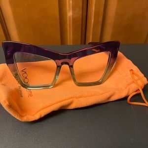 Voogueme…..Purple and Green Eyeglasses NO prescription in them
